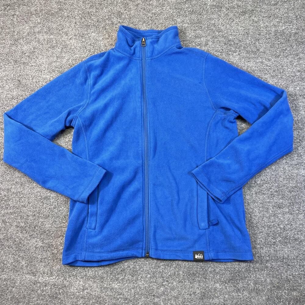 REI Co-op Fleece Jacket Kids 14-16 Blue Full Zip Pockets Soft Winter Warm Layer